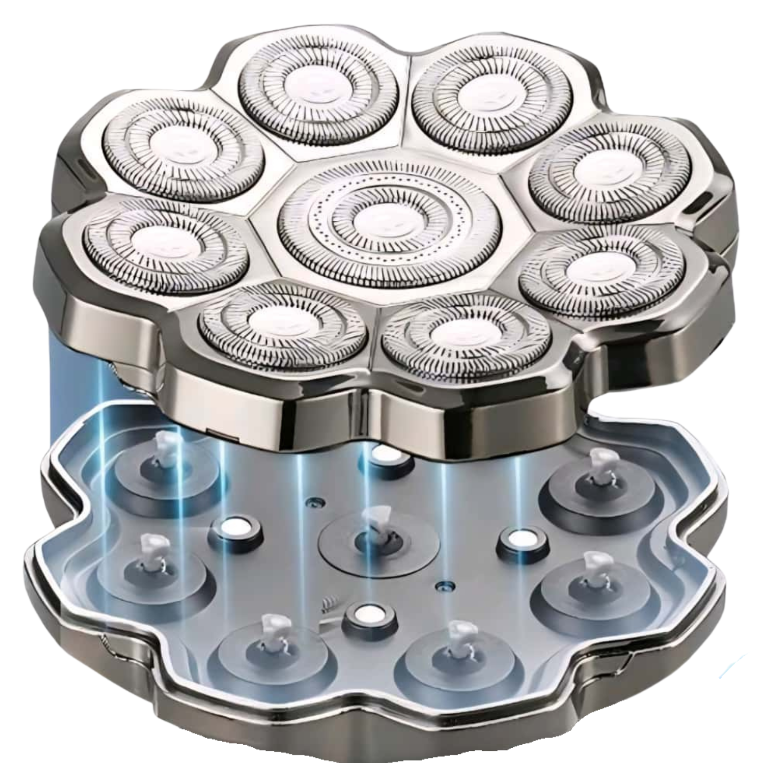 Magnetic Replacement Shaver Head with 9 Blades